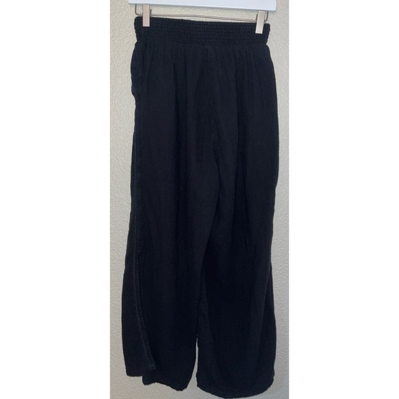 Aerie Black Gauze Wide Leg Pull On Pants Size Small - Picture 2 of 3